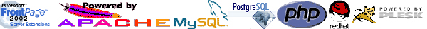 Powered By: Apache, PHP, Microsoft FrontPage 2002 Server Extensions, MySQL, PostgreSQL, Redhat, Plesk